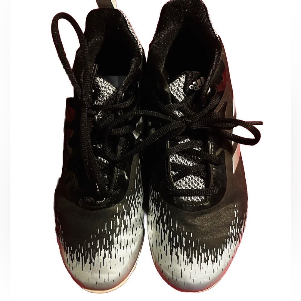 Adidas Soccer Cleats Athletic Shoes Youth Big Boys Size 5 Black Silver Worn Once